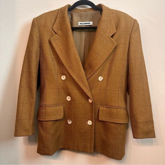 Jil Sander Jackets & Blazers - Jil Sander | 42 / 6 | brown double breasted oversized cashmere wool blazer Vtg